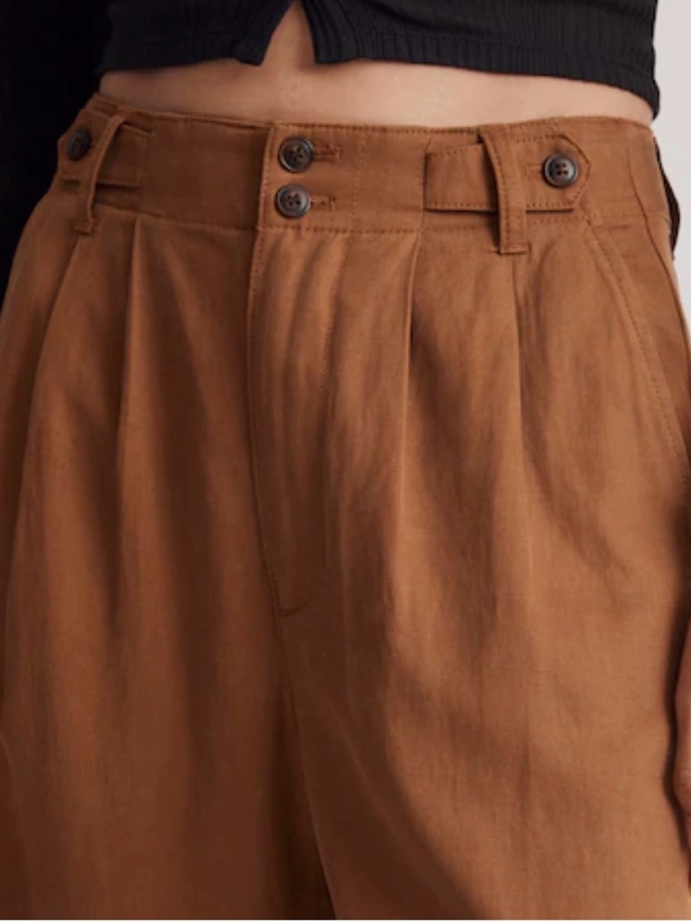 Madewell Harlow Wide-Leg Pants Brown High Rise Trouser Pant Size 8 NWOT - Picture 7 of 7